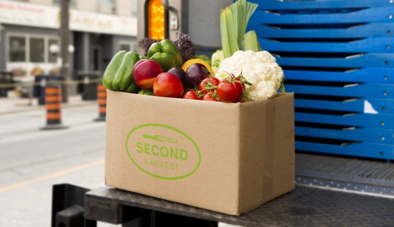 Produce in Second Harvest box on truck